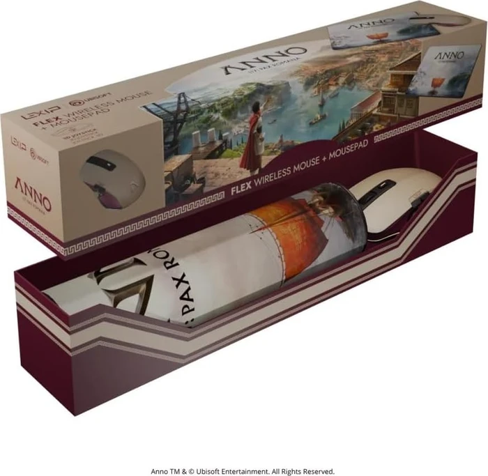 Lexip x Ubisoft Flex Wireless Mouse mit 3D Joystick inkl. Mousepad, Anno 117 Edition: Pax Romana, USB