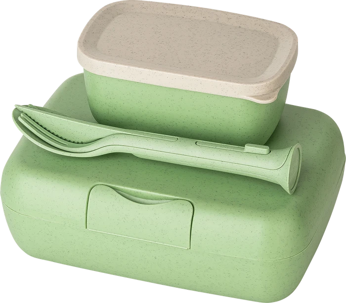 koziol Candy Ready Lunchbox und Besteck Geschirrset nature leaf green