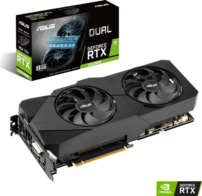 ASUS Dual GeForce RTX 2060 SUPER EVO, DUAL-RTX2060S-8G-EVO, 8GB GDDR6, DVI, 2x HDMI, 2x DP
