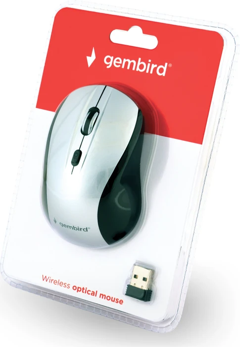 Gembird Wireless Optical Mouse 4B-02 schwarz/silber, USB