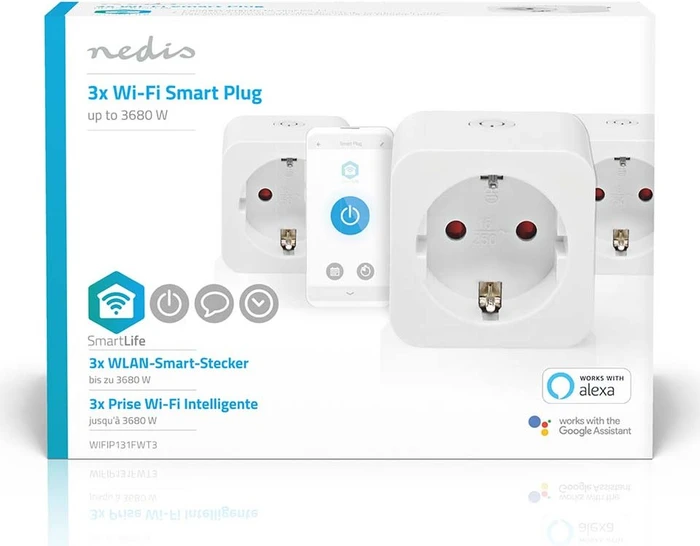 Nedis WLAN Smart-Stecker, 3680W, Typ F, Smart-Steckdose, 3er-Pack