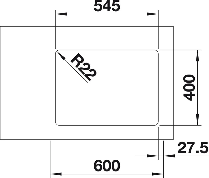 Blanco Andano 340/180-U InFino Unterbau Becken links edelstahl