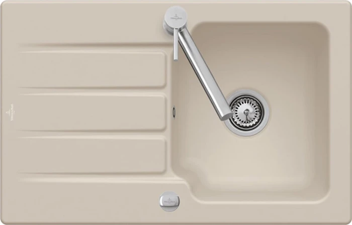 Villeroy & Boch Architectura 45 Einbau Becken reversibel mit Ablauffernbedienung almond
