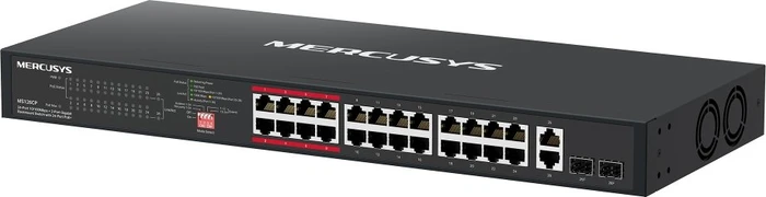 Mercusys Rackmount Switch, 24x RJ-45, 2x RJ-45/SFP, 295W PoE+