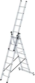 Günzburger Steigtechnik Alu 3-tlg. Teleskop-Mehrzweckleiter, 3x 7 Stufen