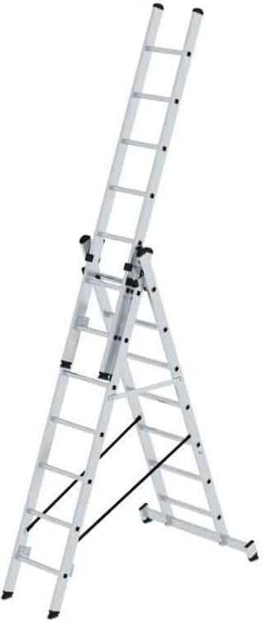 Günzburger Steigtechnik Alu 3-tlg. Teleskop-Mehrzweckleiter, 3x 7 Stufen