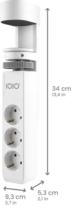 Olympia IOIO SL 3000 Steckdosenleiste mit integrierter Tischhalterung, 3-fach, 1x USB-C/2x USB-A, 1.5m, weiß/rot