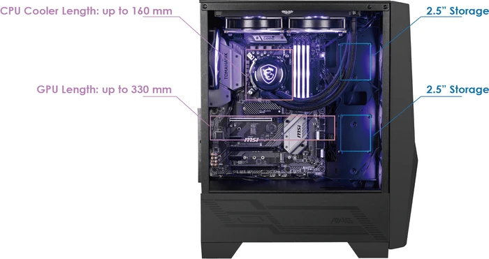 MSI MAG Forge 101M, Glasfenster