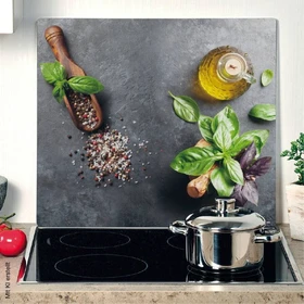 Kesper Glas Schneidbrett und Abdeckplatte basil 56x50cm