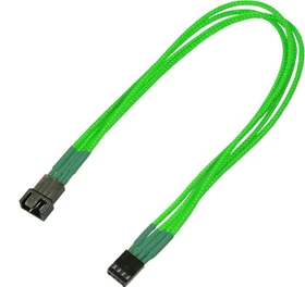 Nanoxia 4-Pin Verlängerung, sleeved, 30cm, grün (NXPWV3EG)