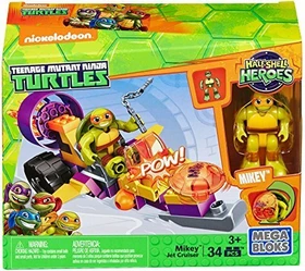 Mattel Mega Bloks Teenage Mutant Ninja Turtles Half-Shell Heroes Mikey Jet Cruiser