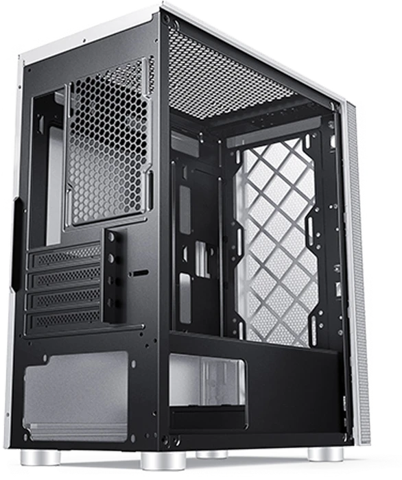 PCCooler Platinum MM200W Mesh, weiß, inkl. Lüfter, Glasfenster
