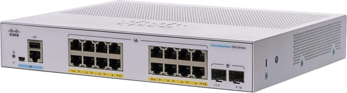 Cisco Business 350 Desktop Gigabit Managed Switch, 16x RJ-45, 2x SFP, 120W PoE+