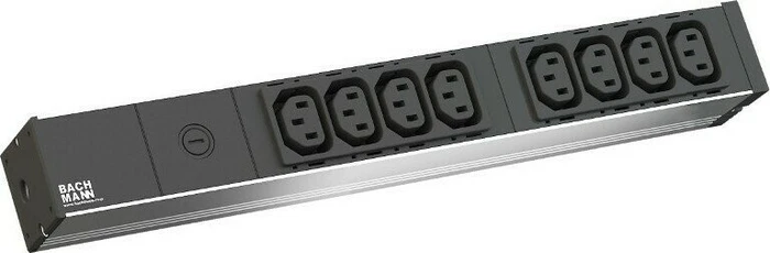 Bachmann 19" IT PDU Basic, 1HE, 8-fach, 230V, schwarz, 2m (333.408)
