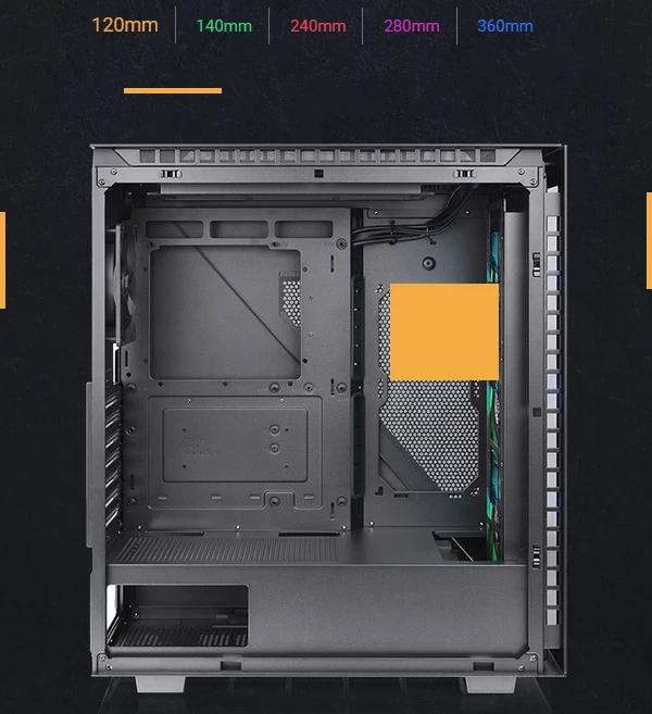 Thermaltake Divider 500 TG ARGB, schwarz, Glasfenster