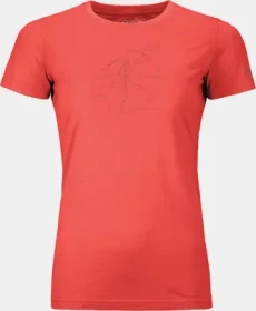 Ortovox 120 Tec Lafatscher Topo Funktionsshirt kurzarm coral (Damen)