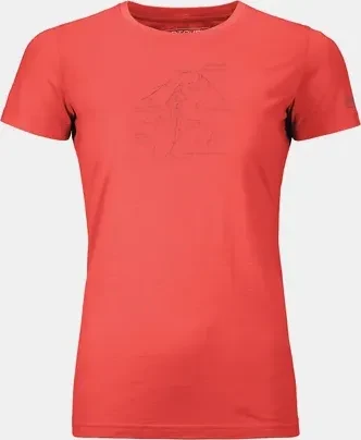 Ortovox 120 Tec Lafatscher Topo Funktionsshirt kurzarm coral (Damen)