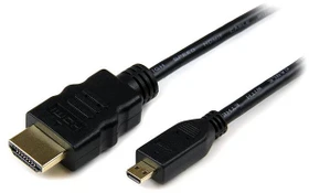 StarTech High Speed mit Ethernet HDMI 1.4 Kabel Typ-A/Typ-D Micro schwarz, 0.5m