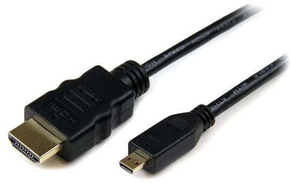StarTech High Speed mit Ethernet HDMI 1.4 Kabel Typ-A/Typ-D Micro schwarz, 0.5m