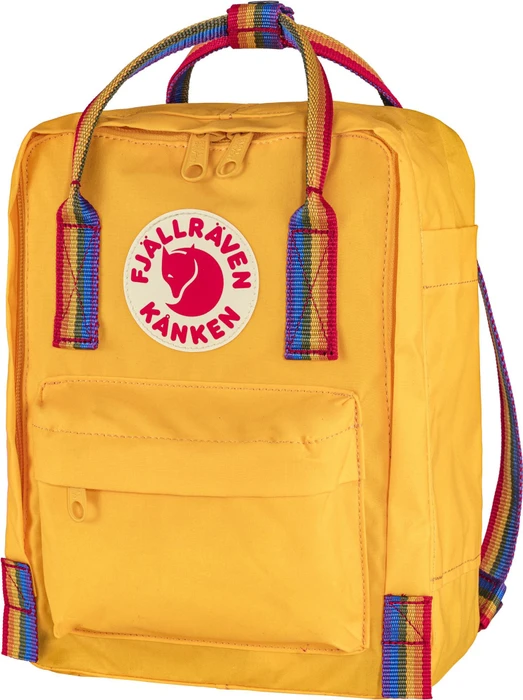 Fjällräven Kanken Rainbow Mini warm yellow/rainbow pattern