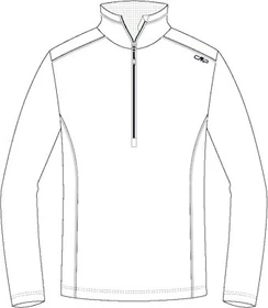 CMP Grit Tech Fleece Funktionsshirt langarm bianco/b. blue (Herren)