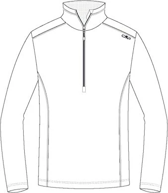 CMP Grit Tech Fleece Funktionsshirt langarm bianco/b. blue (Herren)