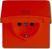 Busch-Jaeger Allwetter 44 SCHUKO Steckdosen-Einsatz mit Klappdeckel, orange