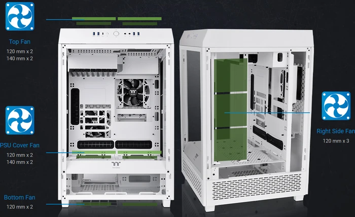 Thermaltake The Tower 500 Snow Edition, weiß, Glasfenster