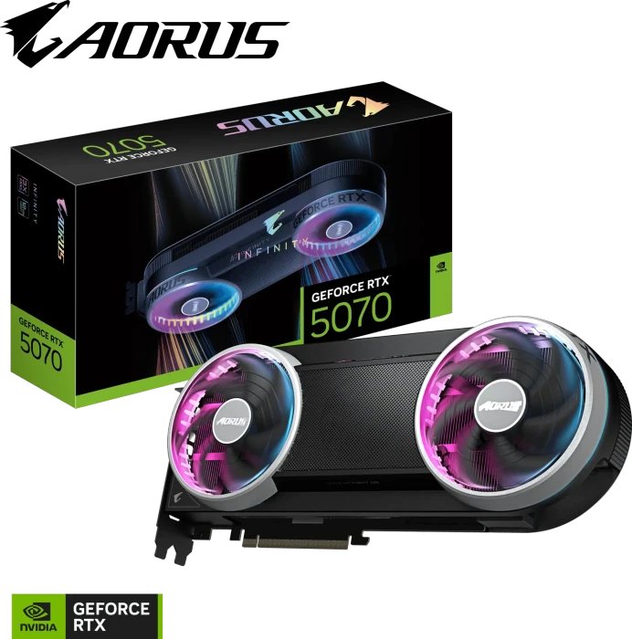 GIGABYTE AORUS GeForce RTX 5070 Infinity 12G, 12GB GDDR7, HDMI, 3x DP