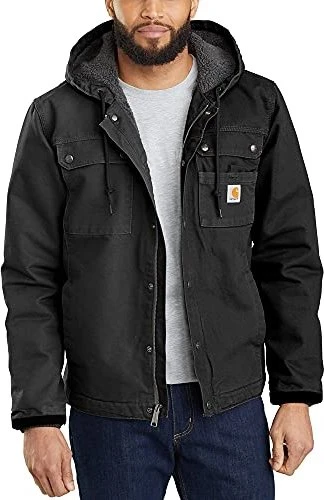 Carhartt Relaxed Fit Washed Duck Sherpa Lined Jacke schwarz (Herren)