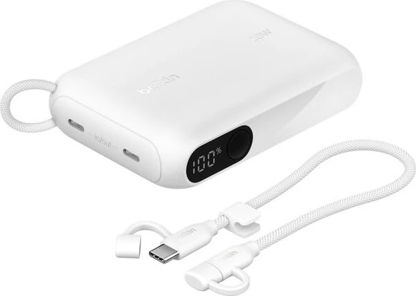 Belkin BoostCharge Powerbank 10K mit Display weiß