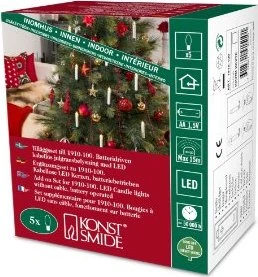 Konstsmide Christbaumkerzen Erweiterungs-Set LED 5x warmweiß, 5 Stück