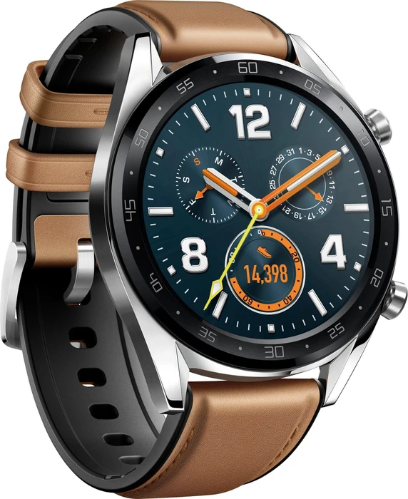 Huawei Watch GT Classic silber mit Lederarmband braun