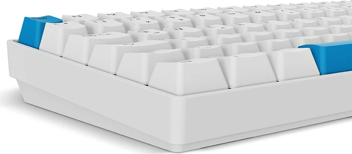 Sharkoon Skiller SGK50 S2 PBT, weiß, LEDs RGB, hot-swap, Gateron G Pro 3.0 YELLOW, USB, DE