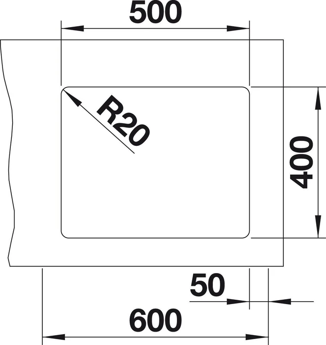 Blanco Etagon 500-U Unterbau Becken mittig anthrazit