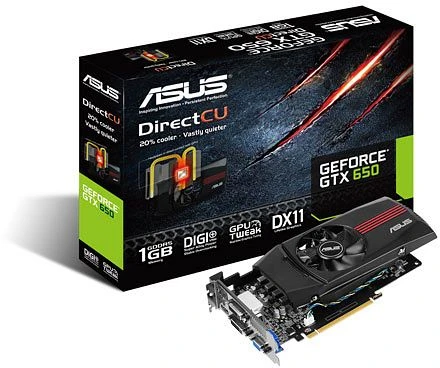 ASUS GeForce GTX 650 DirectCU, GTX650-DCG-1GD5, 1GB GDDR5, VGA, 2x DVI, HDMI