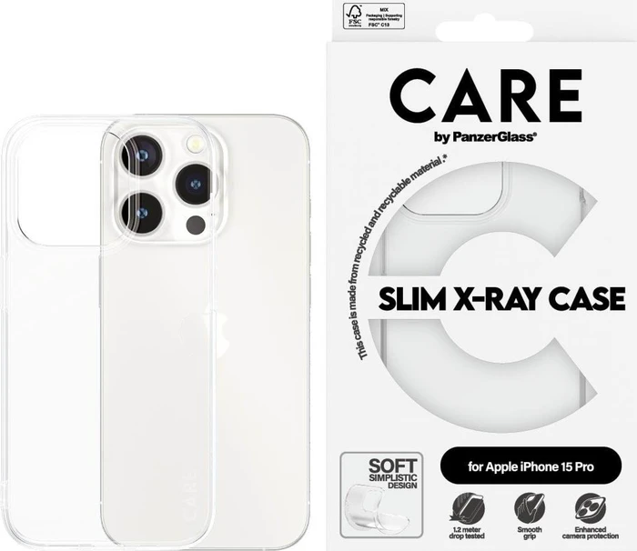 PanzerGlass Care Fashionable Case Transparent X-Ray Soft Basic für Apple iPhone 15 Pro
