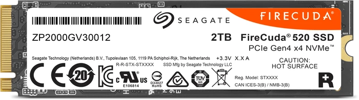 Seagate FireCuda 520 SSD Rev. 2022 +Rescue 2TB, M.2 2280 / M-Key / PCIe 4.0 x4