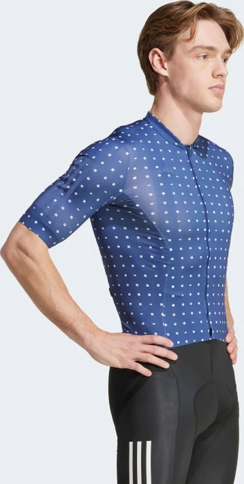 adidas Tempo 3-Streifen Sunshine Mosaic Trikot kurzarm dark blue/wonder silver (Herren)