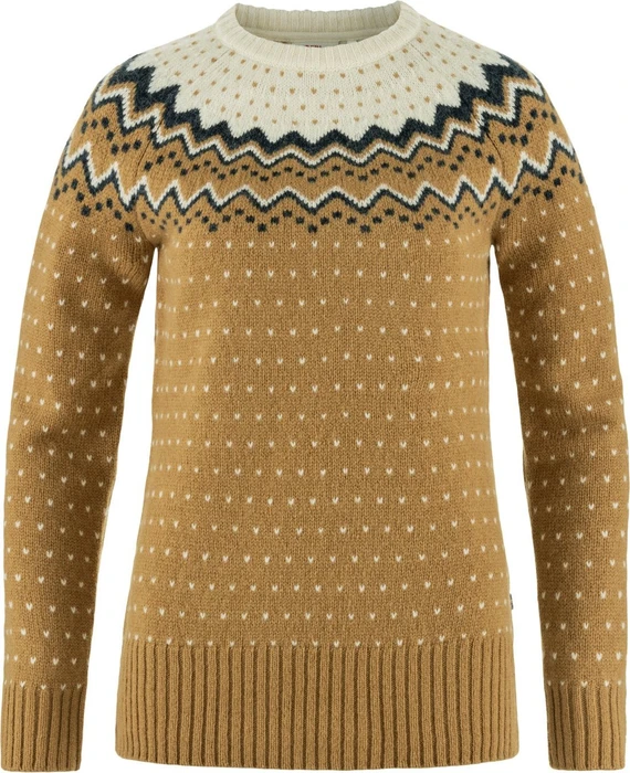 Fjällräven Övik Strickpullover buckwheat brown/chalk white (Damen)