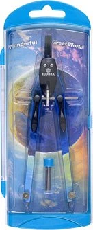Ecobra duo-Tec Schnellverstellzirkel mit Druckhebelsystem, schwarz/Motiv/blau