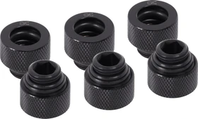 Alphacool Eiszapfen HF G1/4" auf 12mm HardTube Anschraubtülle, deep black, 6er-Pack
