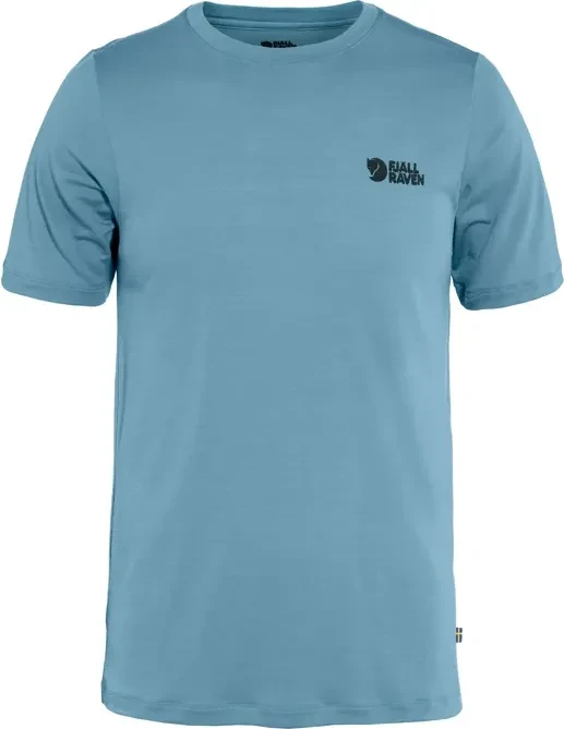 Fjällräven Abisko Wool Logo Funktionsshirt kurzarm dawn blue (Herren)