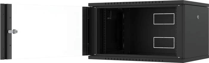 Lanview 19" Wandgehäuse 7HE, Flatpack, Glastür, IP20, RAL 9005, 450mm tief