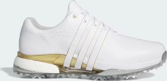 adidas Tour360 24 Boost cloud white/gold metallic/silver metallic (Herren)