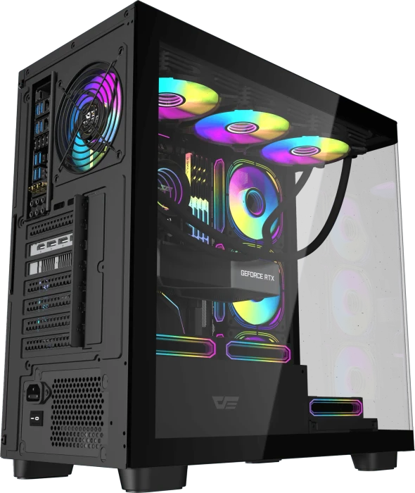 DarkFlash DS900G Black, USB-C, Glasfenster