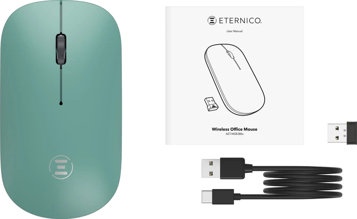Eternico MSB380 Wireless Office Mouse Dark Green, USB/Bluetooth