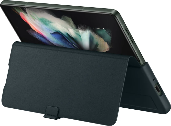 Samsung Leather Flip Cover für Galaxy Z Fold 3 5G grün