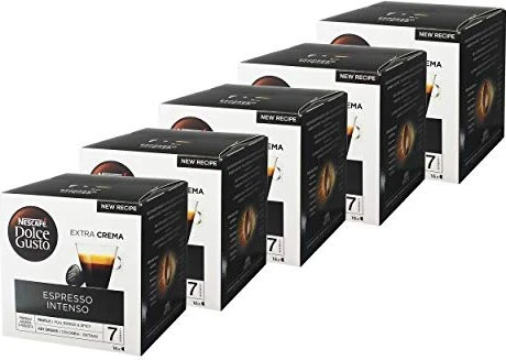Nestlé Nescafe Dolce Gusto Espresso Intenso Kaffeekapseln, 80 Stück (5x 16 Stück)