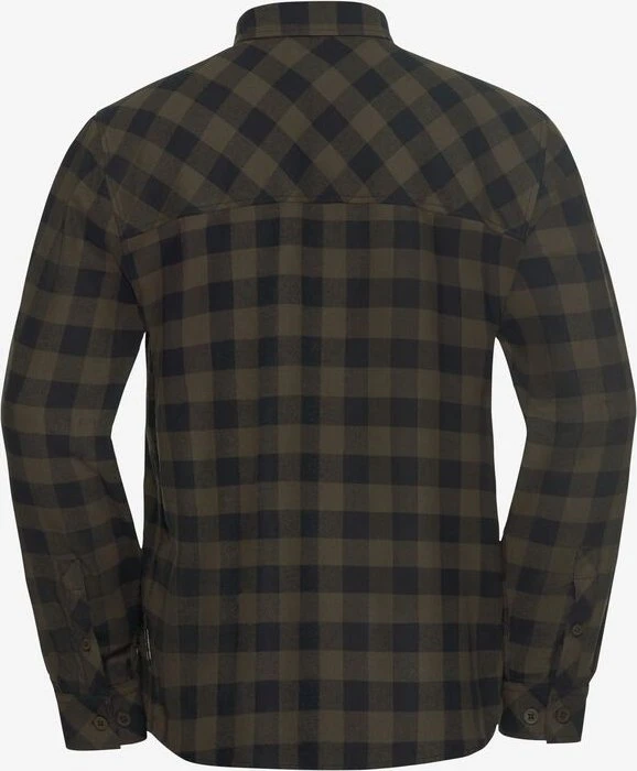 Jack Wolfskin Lite Flannel Hemd langarm check/obsidian moss (Herren)